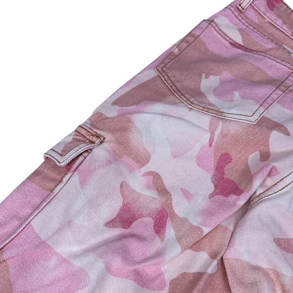 Alessandra Rich Cargo Jeans Womens 24 Pink Camo Cotton Gabardine Pants $825 READ - Picture 13 of 15